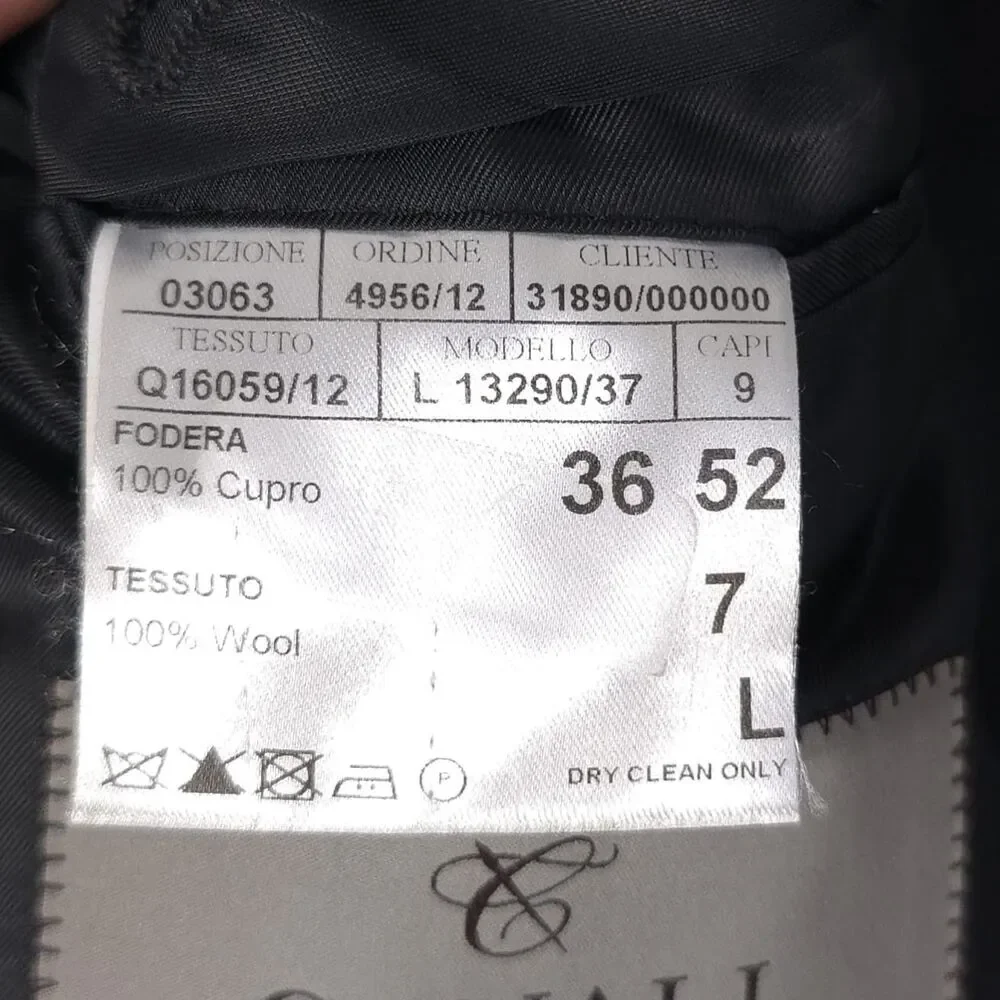 CANALI ITALY MADE 100‎ % Wool Blazer Jacket Gray Pinstripe 42L Sport Coat